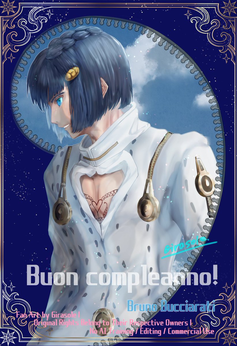 GirasoleStudio's tweet photo. #ブローノ・ブチャラティ誕生祭2026  
#ブローノ・ブチャラティ生誕祭2026
#jojos #bucciarati
It's a day late, but happy birthday, Bucciarati! https://t.co/IaYyMBkelv