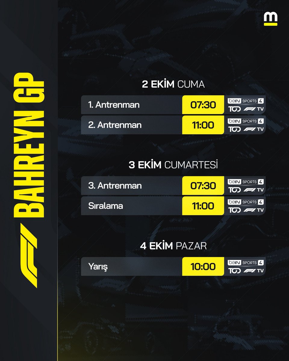 motorsportcomtr's tweet photo. 🇧🇭 BAHREYN GP YARIŞ HAFTASI!

Ama savaş nedeniyle yarış Malezya Sepang’da olacak 👀 https://t.co/rJKXzxtTxb