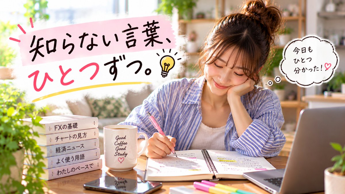 Ayumi_mama_fx's tweet photo. 【知らない言葉、ひとつずつ】

FXを勉強していると、
知らない言葉が次々出てきます😂

全部覚えようとすると大変。

だから今は、
気になった言葉をひとつだけ調べる。

小さく進む方が、私には続けやすいです📖🌸 https://t.co/bbYMDIjZgL