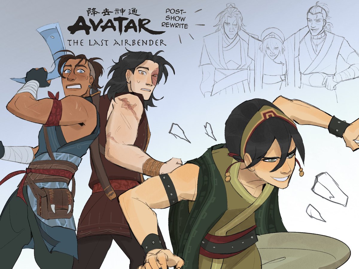 noka_exe's tweet photo. designs for three whole stooges #atla #zuko #sokka #toph https://t.co/gVxqAxvpH3
