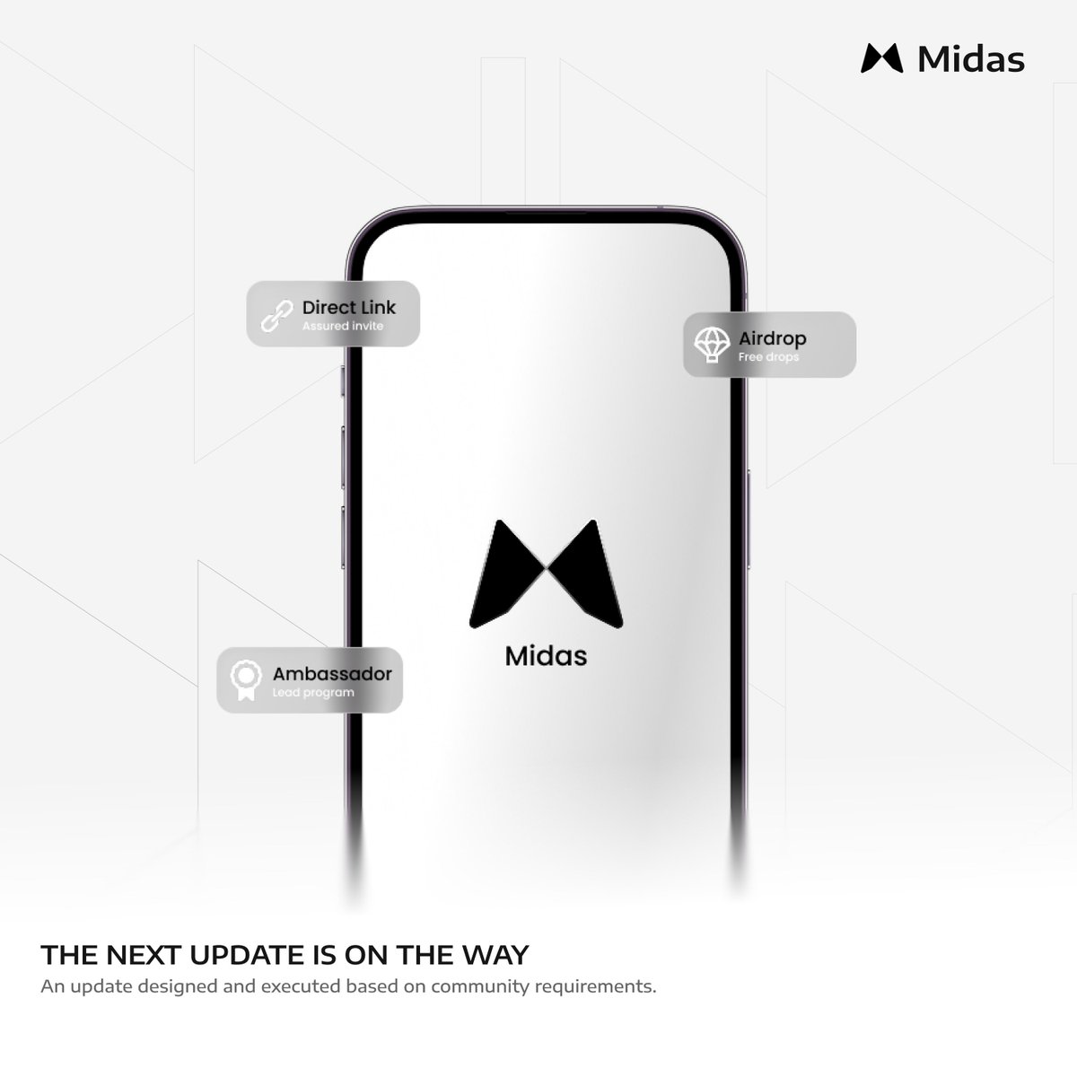 Midas_Lab's tweet photo. The Next Update is on the way

A new update is coming to make your mining experience more accessible, supportive, and rewarding.

What’s coming:

• Direct Link: Invite people through your personal invite link with assured invite tracking.

• Ambassador Program: Ambassador onboarding and a dedicated dashboard to manage your performance.

• Airdrop: A new airdrop event program is coming in the days ahead.

• Notify All: Notify all inactive invites with just one click and bring your network back into action.

#Midas is built around its community. Every update is shaped by the needs, feedback, and experience of the people building and growing with Midas. 

This upcoming update is another step toward making the Midas experience more connected, accessible, and rewarding for everyone.

#MidasLab #MID