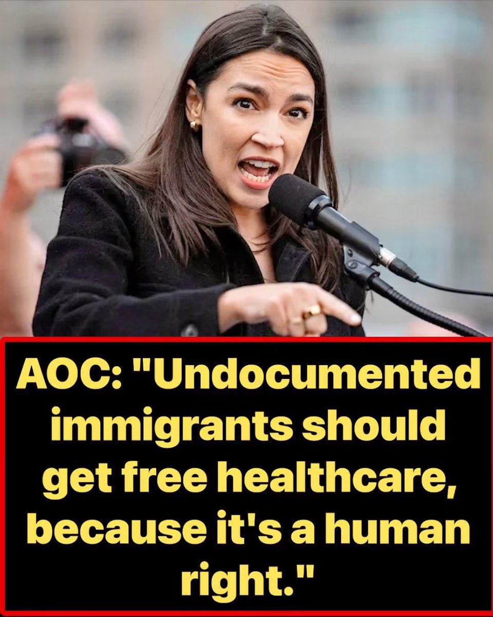 JBMAGA03's tweet photo. AOC: “Undocumented immigrants should get free healthcare because it’s a human right.”

Hardworking Americans wait months for appointments and go broke on premiums and deductibles… while she wants taxpayers to cover people who broke the law to get here.

Healthcare isn’t a human right extracted from your paycheck. It’s a service. 
Citizens and legal residents come first.

Illegal entry + free benefits = more illegal entry. That’s not compassion. That’s policy designed to bankrupt the country.

America First. Not the world’s ER. 🇺🇸