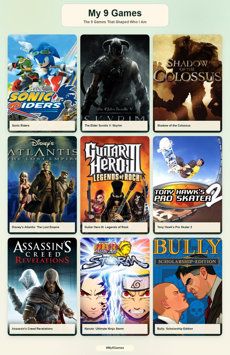 gavll's tweet photo. eu e 9 jogos que me fizeram ser eu ^-^ https://t.co/qzEvpil6uz