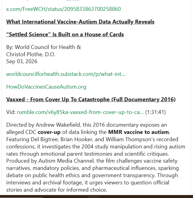 JaniceJame6vjh's tweet photo. @rowton007 3/3: https://t.co/c3ubycyiHL

https://t.co/mnOHxIPqhC

https://t.co/NcqEge57MA

Vaxxed: From Cover Up To Catastrophe (Full Documentary 2016)

https://t.co/CqnFSifj1W

#Meme #Wakefield #Hooker #Thompson #Bigtree #MMR #Autism #Vaccines #Vaccination #CDC #CDCisaPRIVATEORG #BigPharma https://t.co/pmmym9M1PT