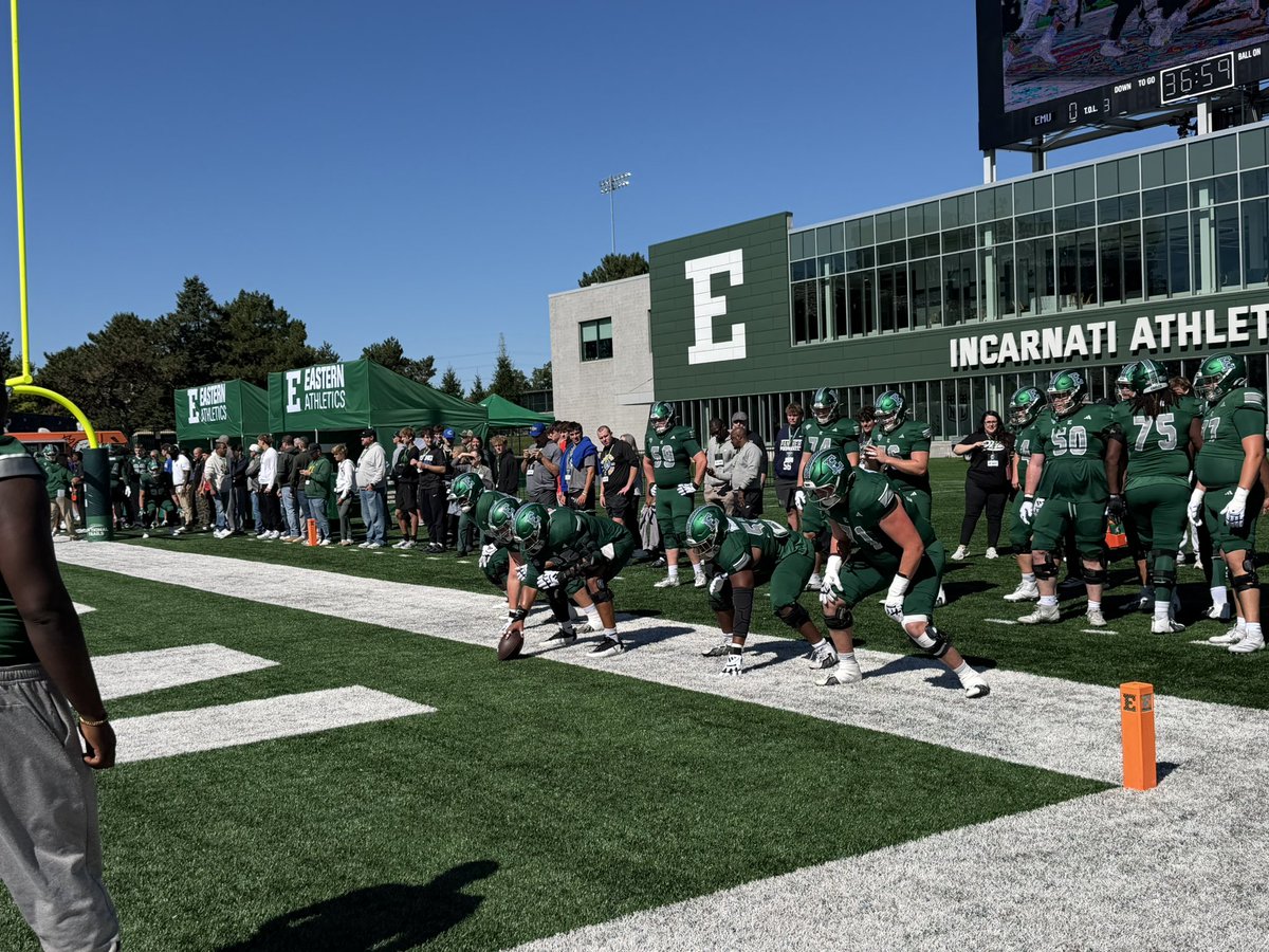 ColtonFerrell66's tweet photo. Had an amazing time at Eastern Michigan University for a gameday Visit yesterday!! #ETOUGH @AlanHensell @TylerThedorff @CoachWiesehan @Coach_Creighton @LippertScouting @PrepRedzoneKY @AllenTrieu @Bryan_Ault @CoachNinoDBE323 @Aspirationsgym https://t.co/cQKWp1W8fH