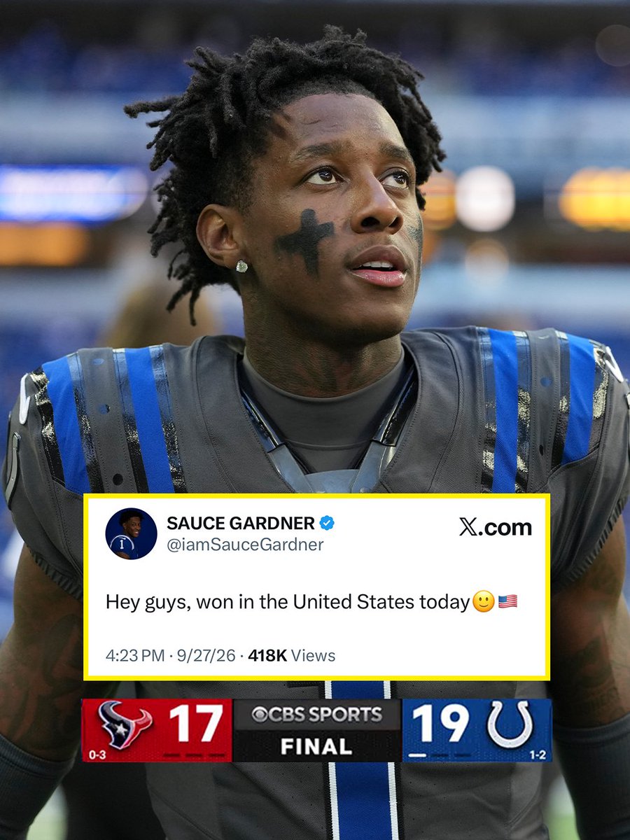 Sauce got his stateside win 😂

(via @​iamSauceGardner) 
 [📷](https://pbs.twimg.com/media/HTQMBN9WYAAHUGF.jpg) https://pbs.twimg.com/media/HTQMBN9WYAAHUGF.jpg 