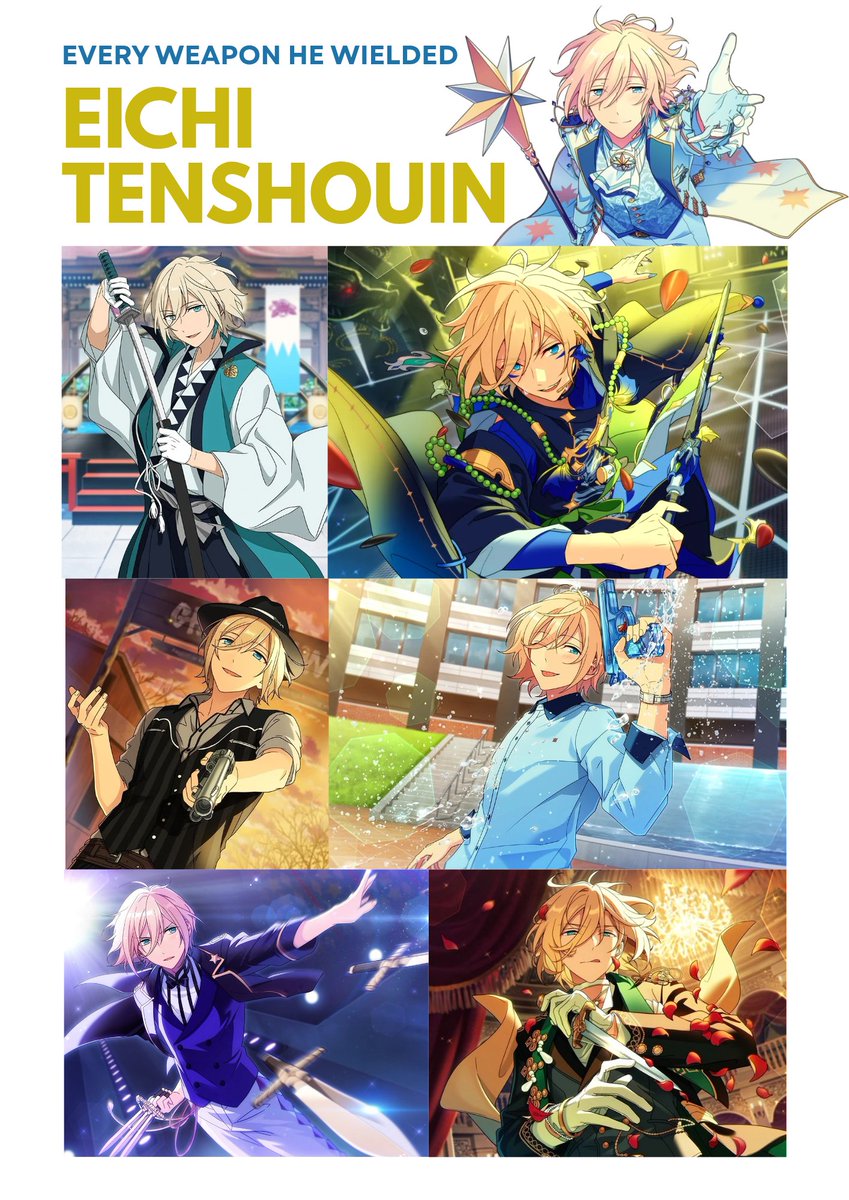 Asteriachii's tweet photo. Waiting for Eichi to use a bow, polearm/spear and claymore https://t.co/e0YuM29htV