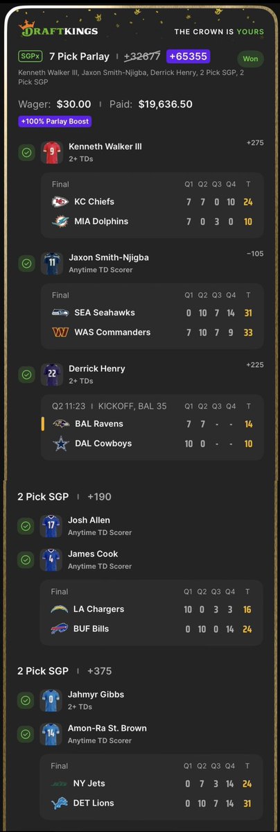 KiddFugly's tweet photo. CASHED✅
Thankyou @DKSports 
Thankyou @grok https://t.co/ML3zZUP8mI