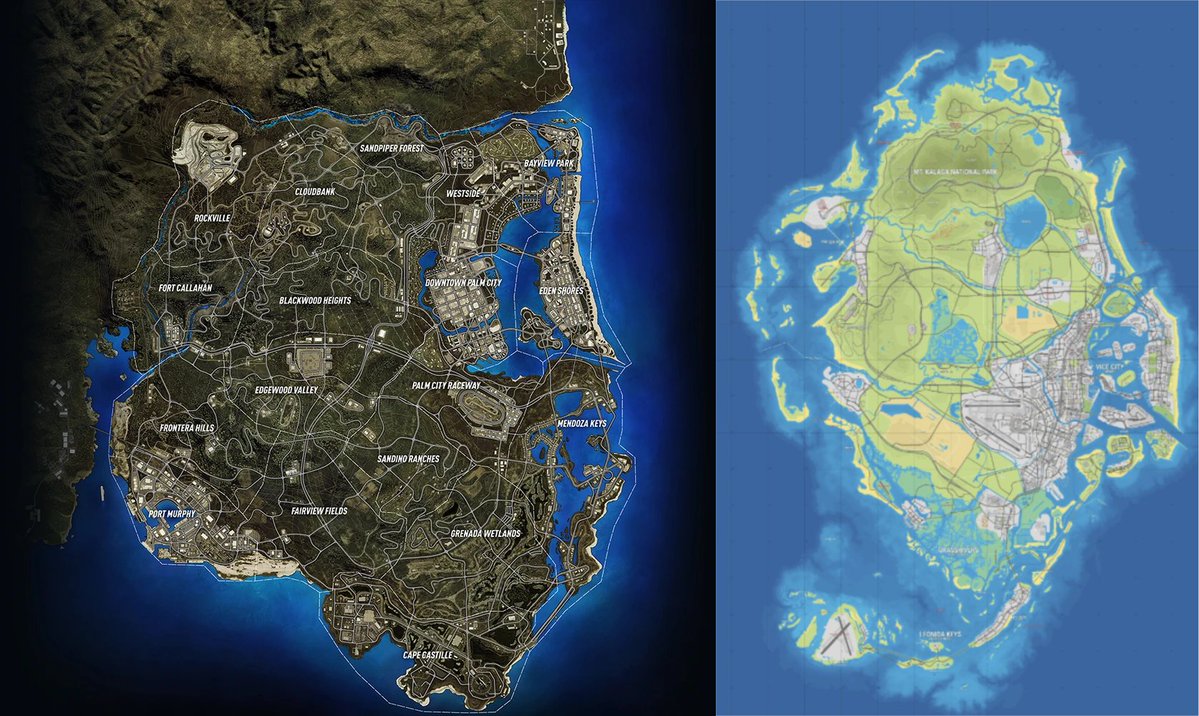 TheCanadianGTR's tweet photo. A 7-year difference between NFS Heat's map and GTA 6's map.

#NeedforSpeed #NFS #NeedforSpeedHeat #NFSHeat #GTA6 #GTAVI https://t.co/fcdbgFk7i2