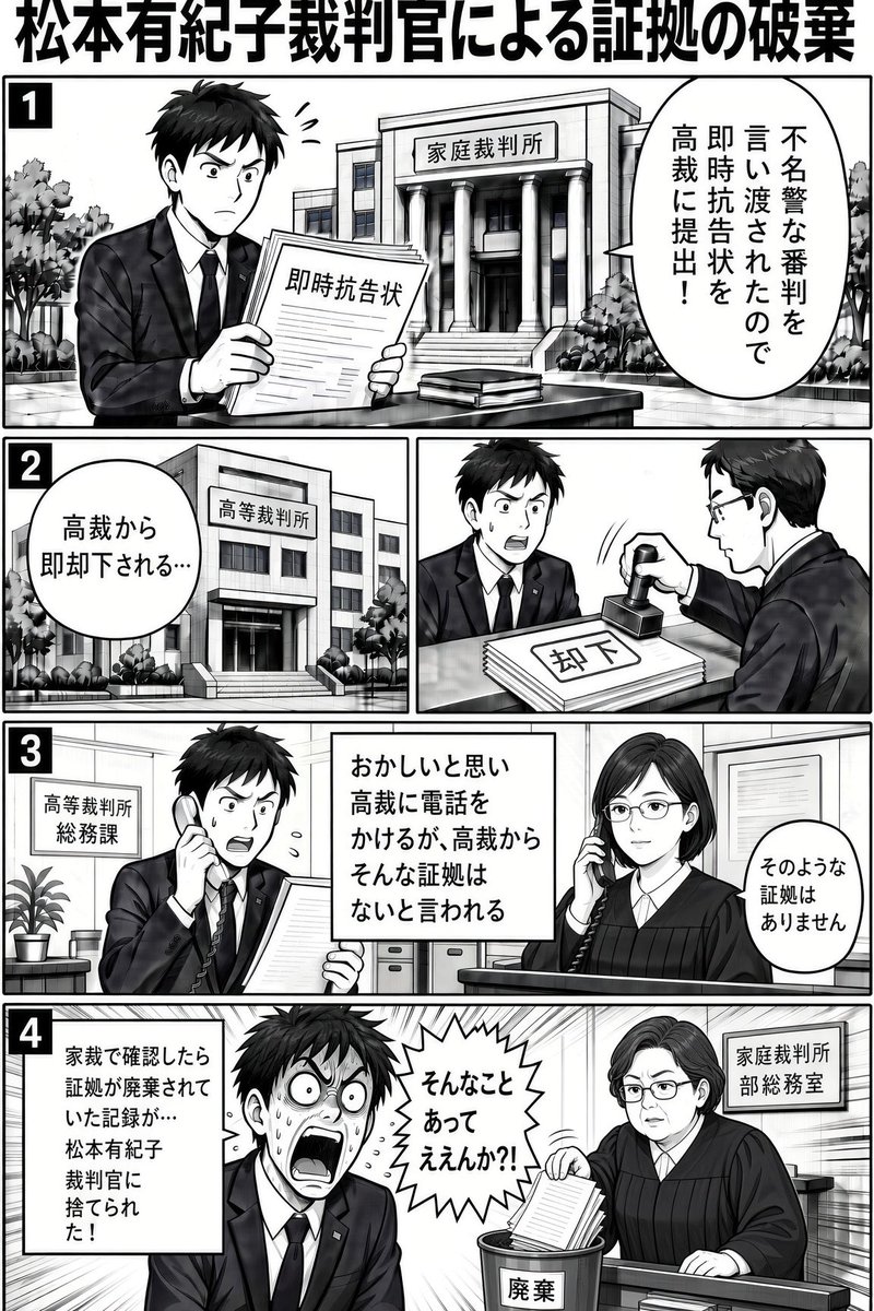 yldK9VcrV058961's tweet photo. 家裁は判決までの全ての内容を非公開にしている。
（地裁から高裁、最高裁は公開し、場合によっては陪審員制度を採用している）

そのせいか、私の様に提出した決定的とも思える証拠を提出された場合、裁判官によって無断で破棄される事もあり得る。
これはあらかじめ結果を決めてその通りに導こうとしている裁判官の思惑があると思う。

家庭裁判所とは言え「裁判所」を名乗る施設が、こんなに不公平で裁判官によって事実を捻じ曲げられたり、隠蔽や破棄されるのは道徳的にも中立な立場である裁判所や裁判官のはずが、密室で且つ公開されないからといって横暴が許されるべきでは無い！こいつらに人生を狂わされた被害者がこれまで何十万人いるのだろうか？