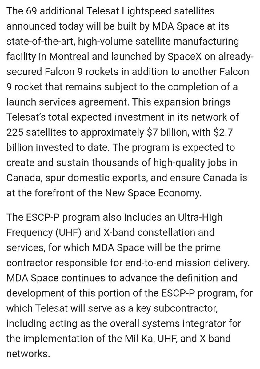 Fred41167's tweet photo. @BigFish3000 @FringeViews Nonsense!!!

It's called investing in 2 Canadian companies, with MDA building the 250 new state of the art satellites. That's a fact.

If you had confidence in Canada and our companies, you would be a very rich Big Fish.
Instead you tweet your stupidity on X. https://t.co/KGG5aErgXV