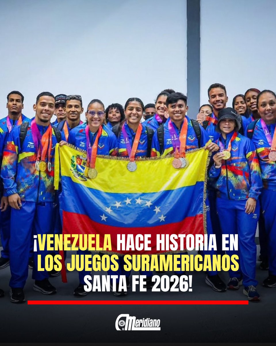 Meridianoonline's tweet photo. ¡VENEZUELA SE LUCE EN XIII JUEGOS SUDAMERICANOS!🇻🇪🥇

La delegación venezolana se llevó 146 medallas:

🥇48 medallas de oro
🥈43 medallas de plata 
🥉55 medallas de bronce

Con esta marca, Venezuela conquista la cifra más alta de preseas (de oro) desde Santiago 2014 -en ese momento fueron 47-.