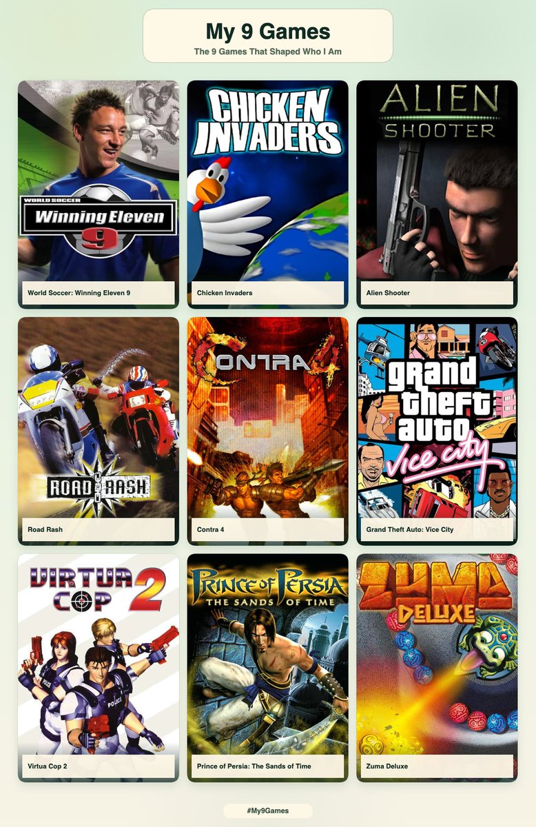 edgarszn_'s tweet photo. 9 games that shaped me https://t.co/9gnnVegY1o