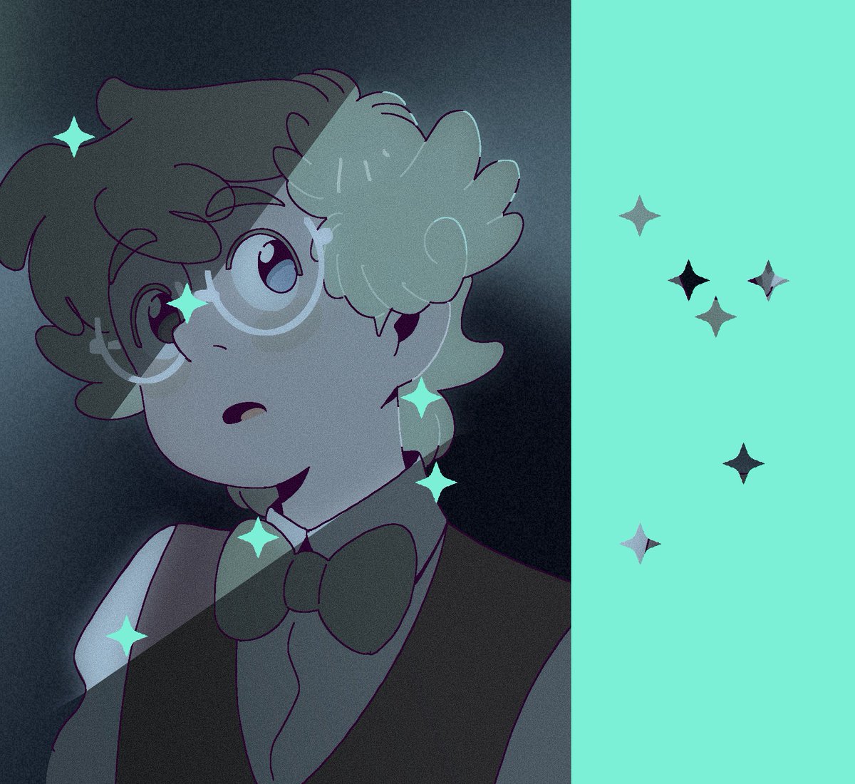 bleucalire's tweet photo. I’m probably late for this trend but I wanted to try it with my versions of Aziraphale and Crowley ✨ https://t.co/WhHGAAos5o