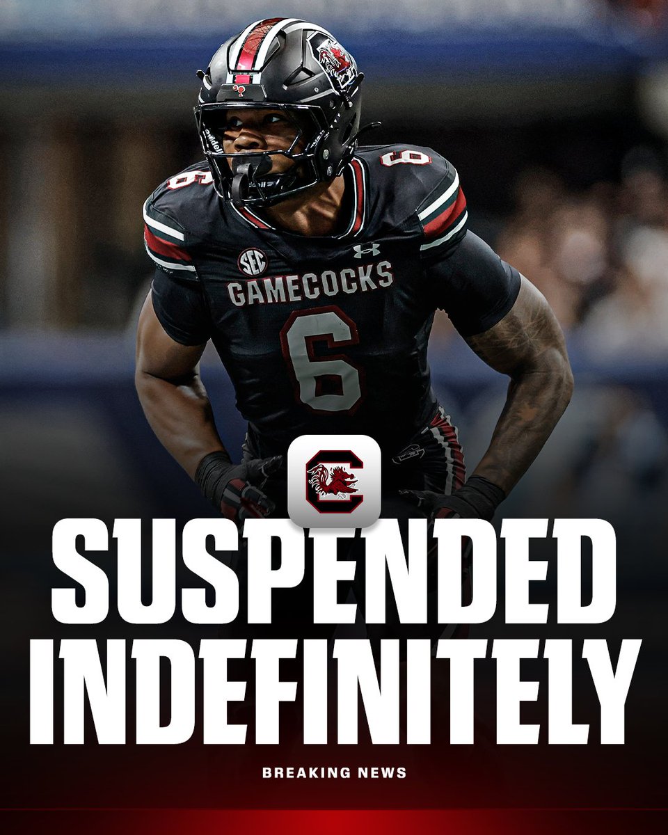 ESPNCFB's tweet photo. Breaking: Shane Beamer has announced that star EDGE Dylan Stewart has been suspended indefinitely. https://t.co/ZP2fvGKX4n