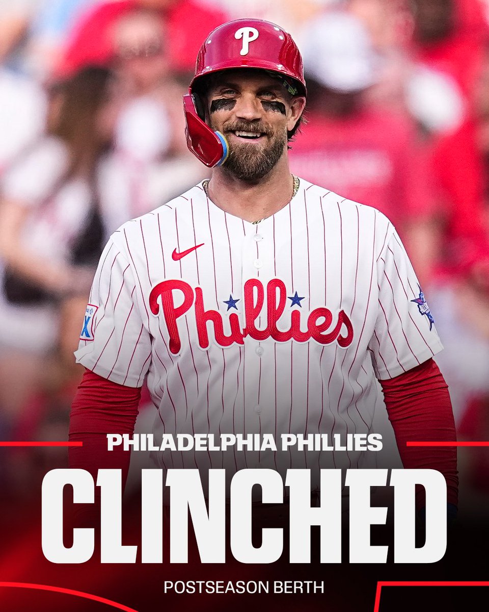 espn's tweet photo. The Phillies are in‼️

Philadelphia clinches the final wild card spot in the National League 👏 https://t.co/zVaA1bcz18