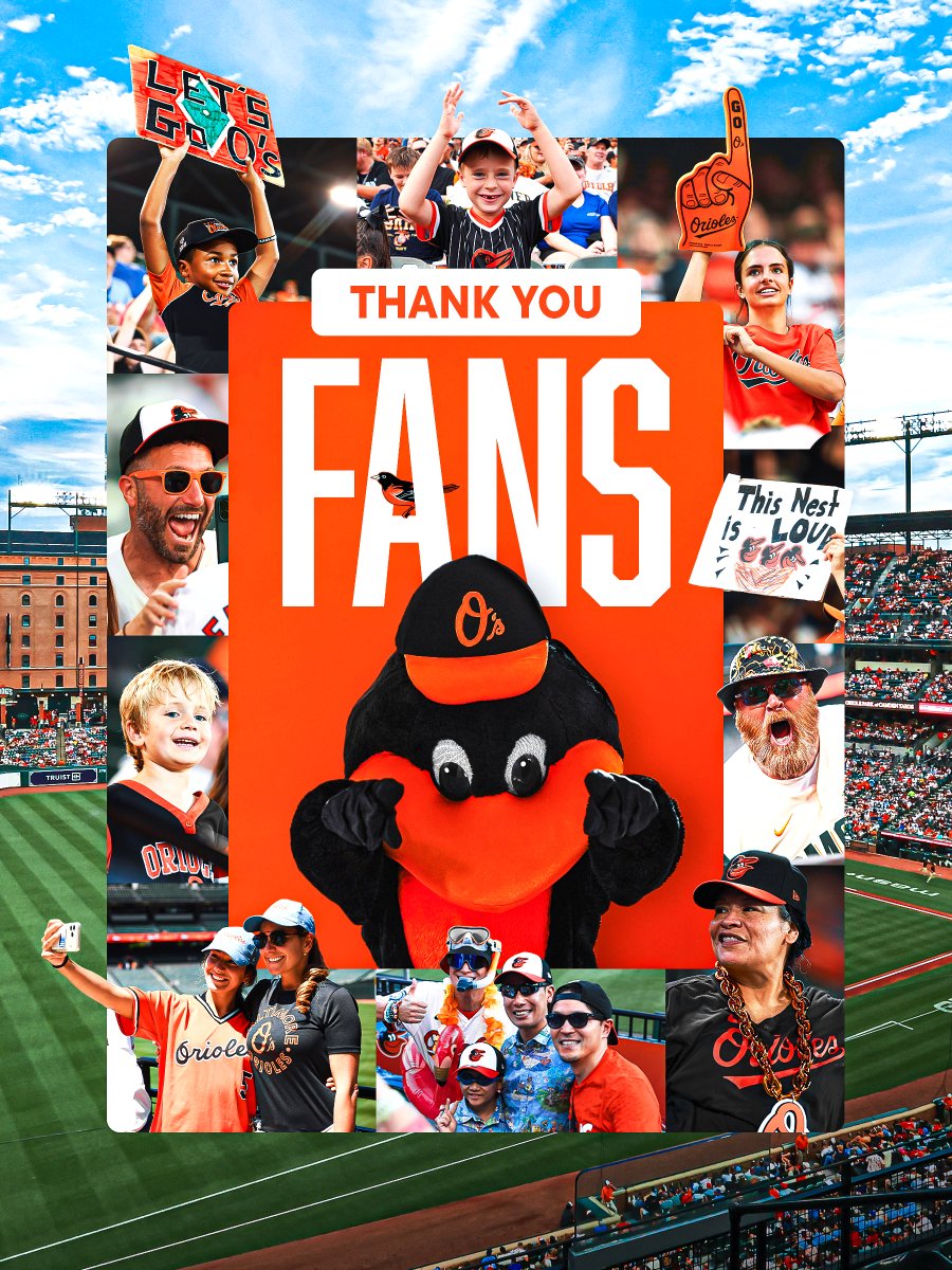 Orioles's tweet photo. Through every cheer, every moment, and every memory, you’ve been with us all season long.

Thank you, Birdland 🧡 https://t.co/lyLD3FXYbf