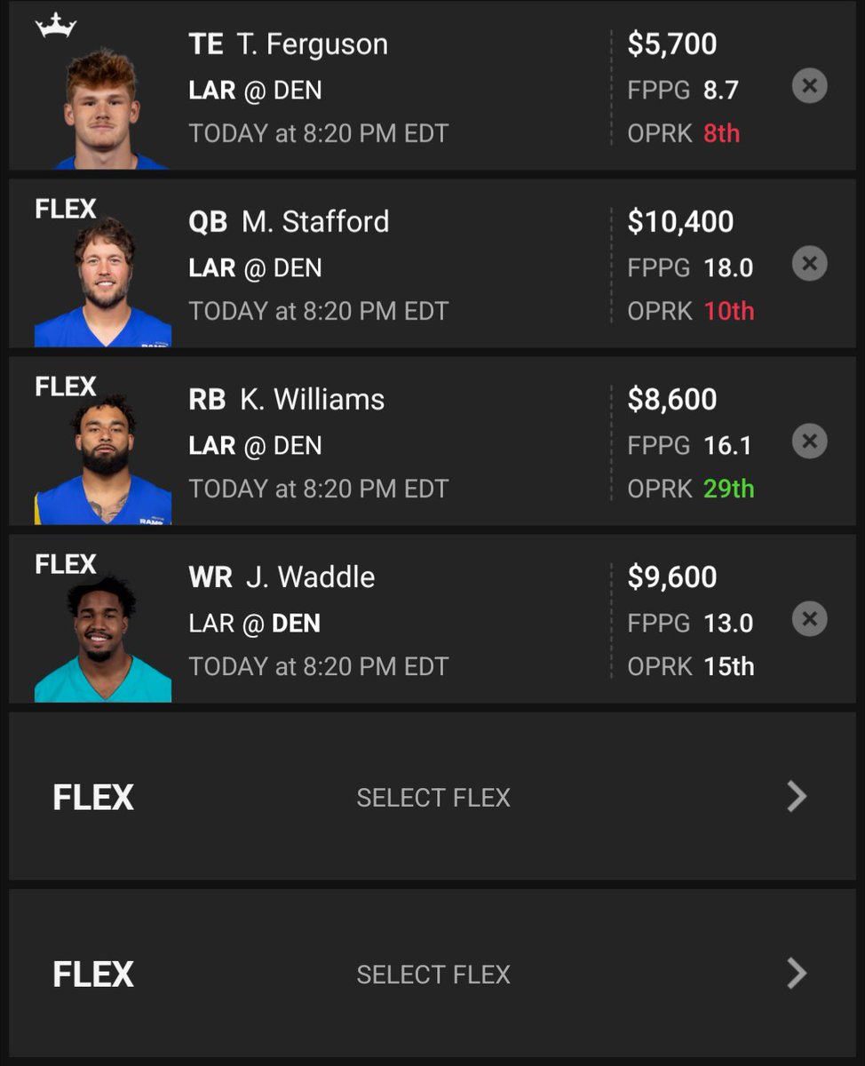 LeeshaOnNFL's tweet photo. I think with the matchup an issue, fading Adams and going with Ferguson as CPT is an interesting way to play it. https://t.co/eVH8hi2CPp