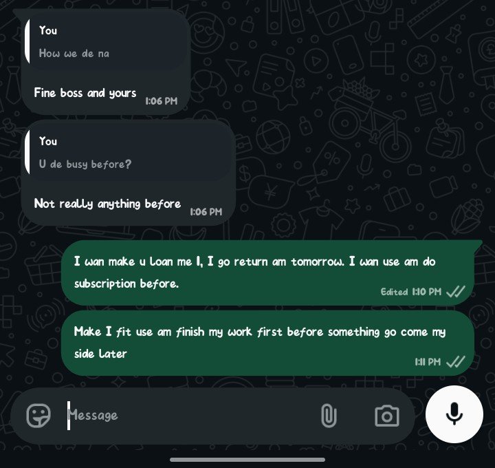 Pryce010's tweet photo. Person wey I beg #1k since morning never read my last message, abi e data don finish? 

Abeg oo, come online na https://t.co/jAslYonUKR