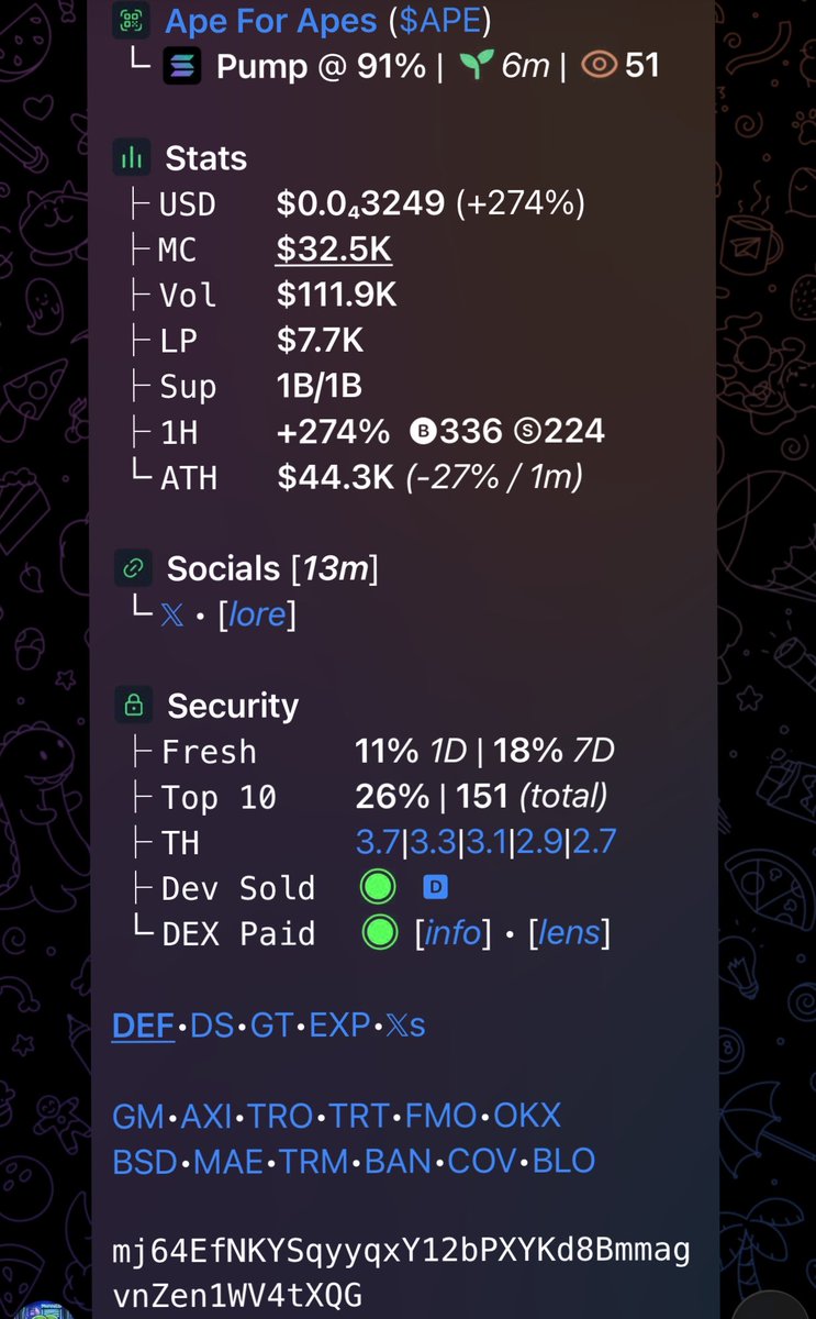 GhostCallerX's tweet photo. 3X from my call on $APE
Printing all day in the VIP group 
CA>

mj64EfNKYSqyyqxY12bPXYKd8BmmagvnZen1WV4tXQG https://t.co/oxWbw3Idhm