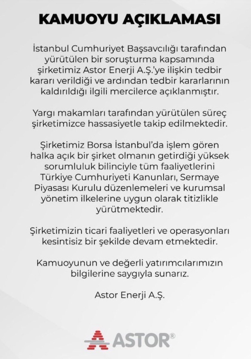 Samitrade's tweet photo. #ASTOR 

Kamuoyu açıklaması  geldi https://t.co/rp3bJJXqzu
