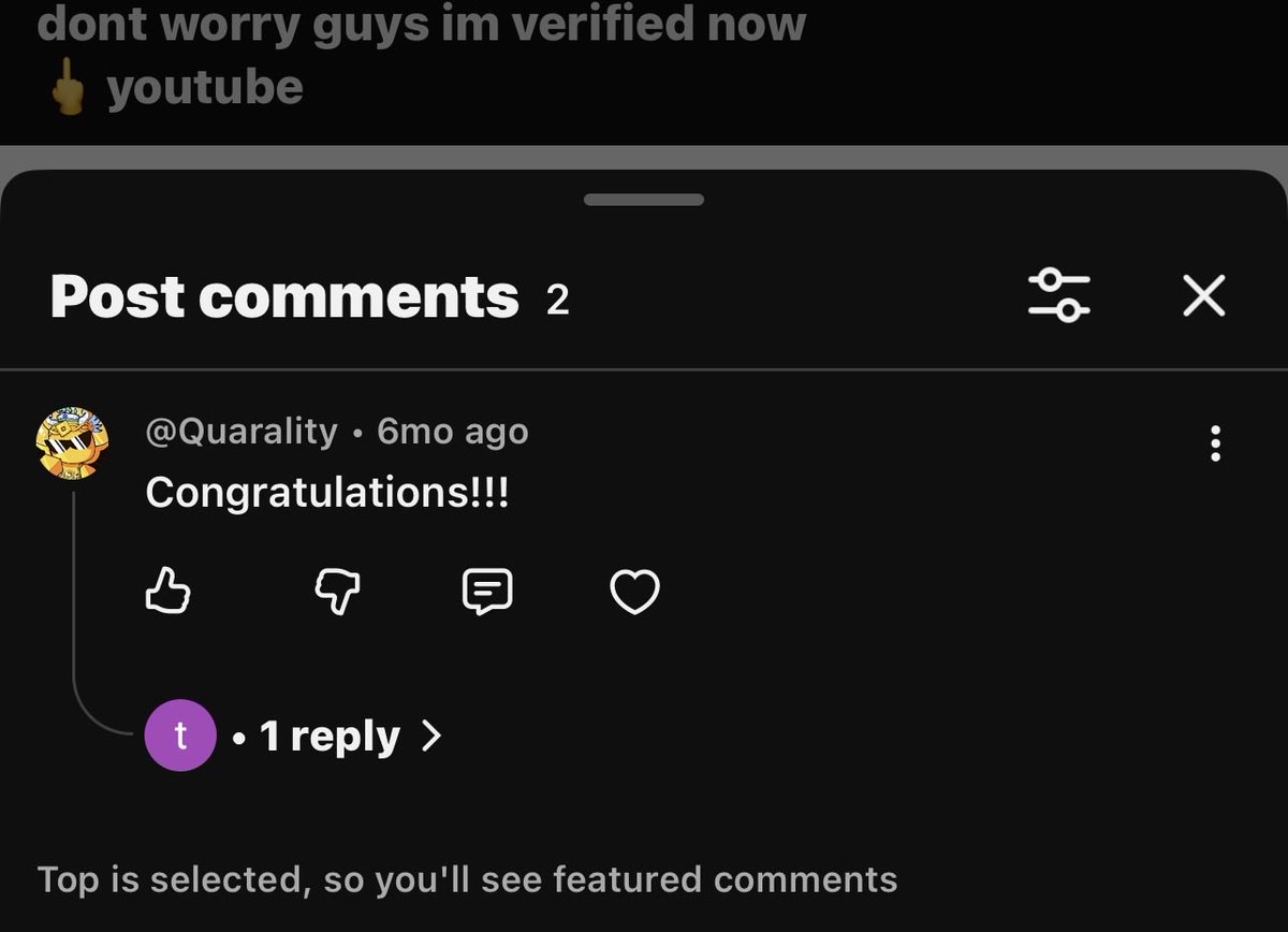 testacc1_12233's tweet photo. @YTConn0r Oh yea I remember that Quarality guy and what he did, he even commented under one of my posts on YouTube about me being verified. Kinda odd, I don't know how he found my channel https://t.co/Oku7UYkHfW