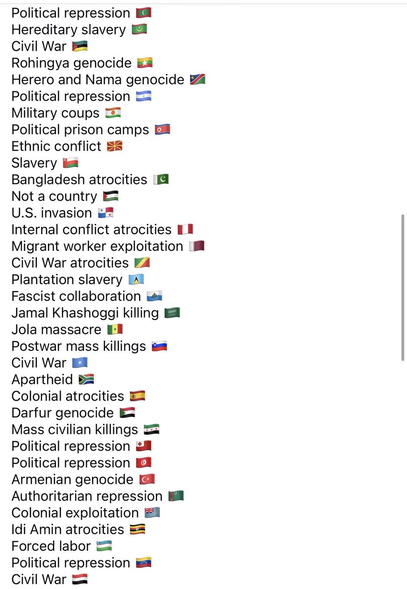 Mavetlehamas's tweet photo. @HowardRBeckett These are the 77 countries @HowardRBeckett aka MR FUCKWIT https://t.co/a5O0HmJVp4