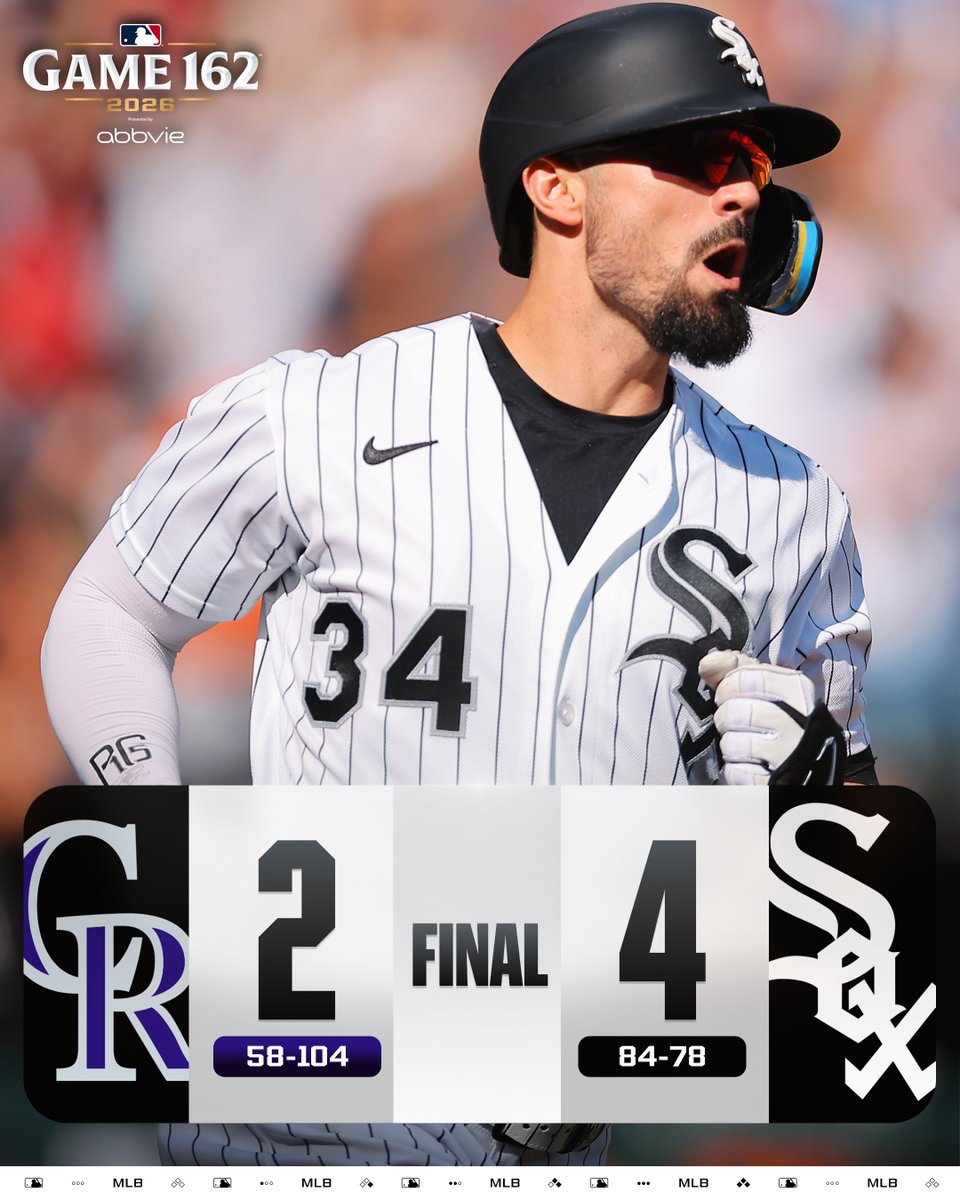 The @​WhiteSox conclude the regular season with a W!

(MLB x @​AbbVie) 
 [📷](https://pbs.twimg.com/media/HTQPWJsWgAAwaYV.jpg) https://pbs.twimg.com/media/HTQPW