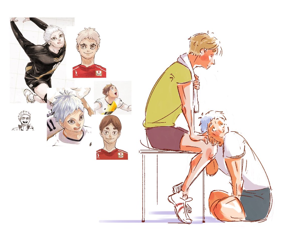 ashenes_archive's tweet photo. tumblr request for this rare pare, it was supposed to be only a quick sketch but I got too excited lol #haikyuu #komori #hoshiumi #ハイキュー https://t.co/XO18IuvHYH