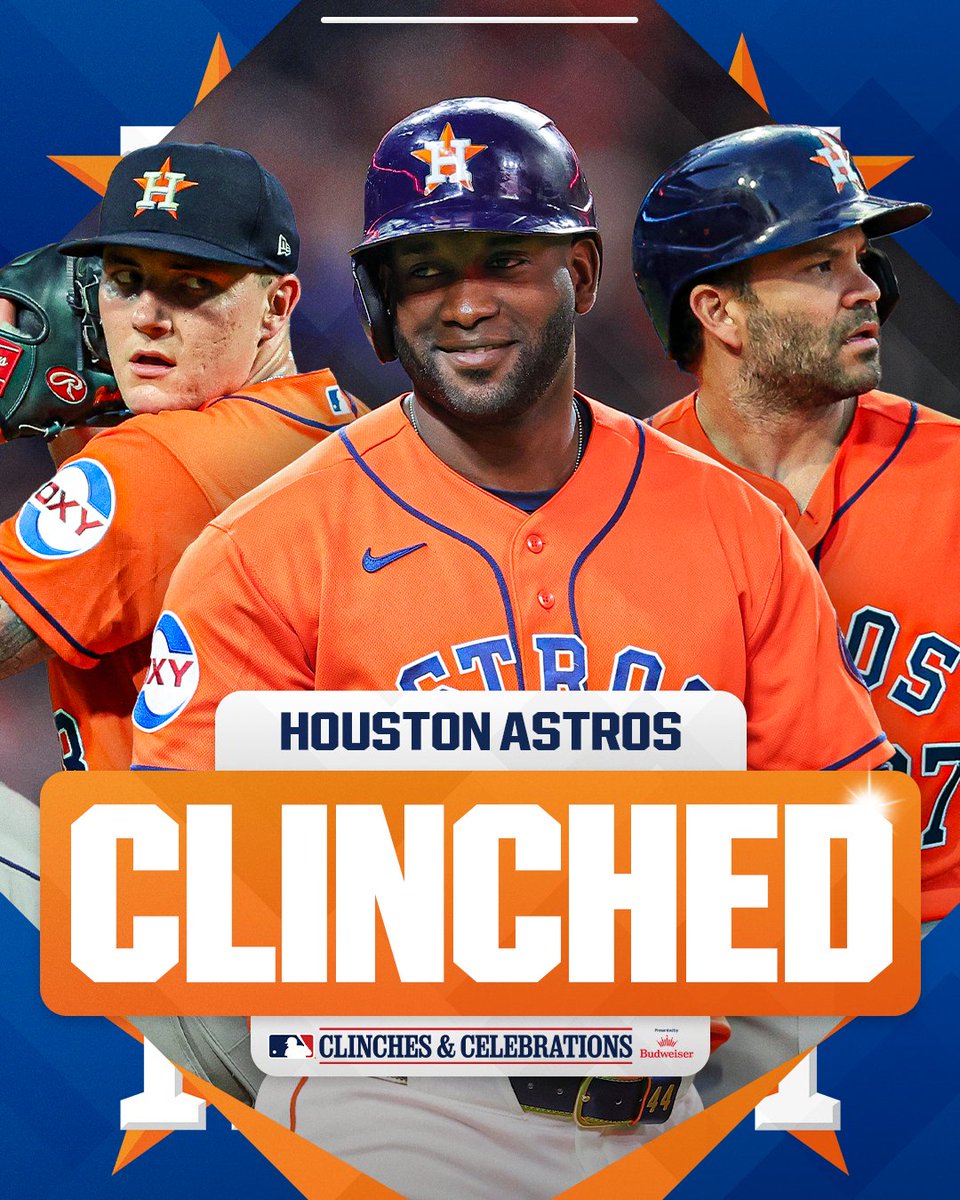 MLBNetwork's tweet photo. The @Astros are AL West champions for the fifth time in six years! https://t.co/hGTa7scxkt