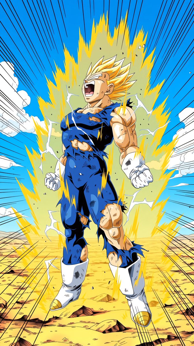 Classisco123's tweet photo. Majin Vegeta in his Super Saiyan 3 form https://t.co/wE3HeYv2zq