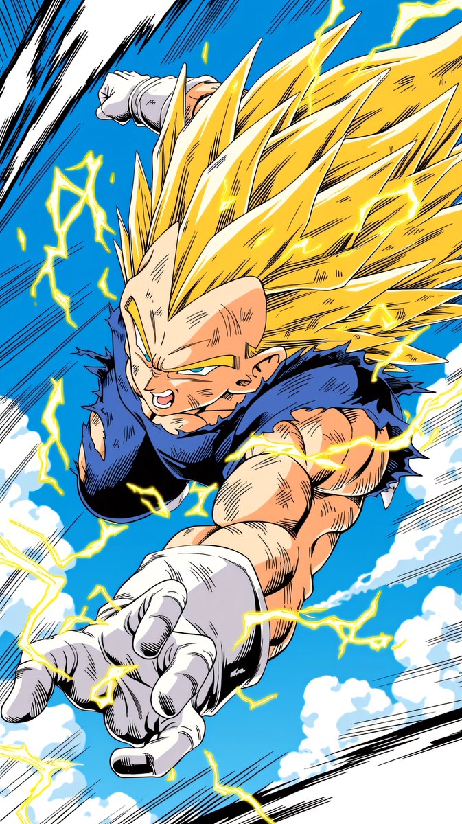 Classisco123's tweet photo. Majin Vegeta in his Super Saiyan 3 form https://t.co/wE3HeYv2zq