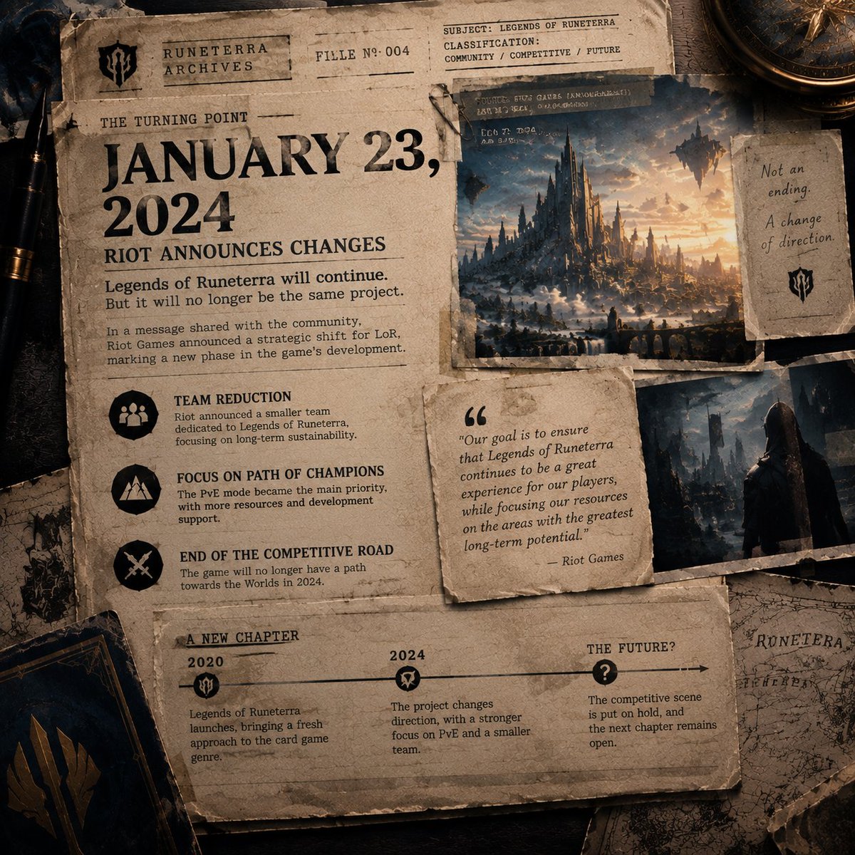 Vegakis's tweet photo. 🇬🇧📂 RUNETERRA FILE
🔎 Case open
🃏 Runeterra is still alive…
⚠️ But something has changed
#CardGames #LegendsOfRuneterra #Runeterra #LoR https://t.co/i5eKnfb6Uh