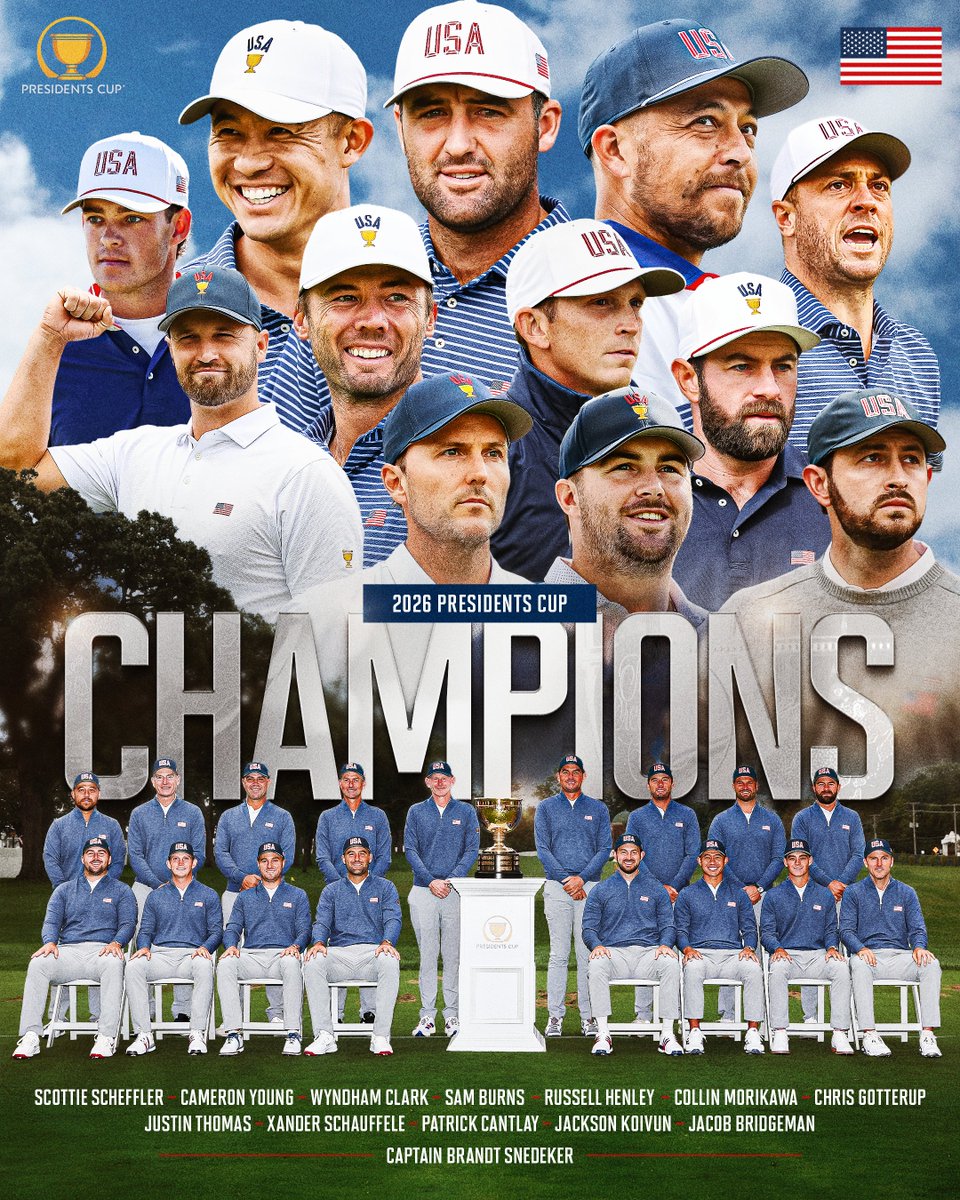 PGATour's tweet photo. A Sunday comeback for the ages!

The United States takes its 11th straight @PresidentsCup 🏆 https://t.co/3YOecePom8