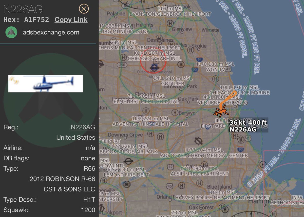 thenewarea51's tweet photo. Now NORAD is intercepting a R66 helicopter over Chicago. You can’t make this stuff up! 🤣

How did these people even pass a checkride in the first place or a Flight Review?

Audio via @theATCapp and tracking via @ADSBex https://t.co/S3AZOZ6sTM