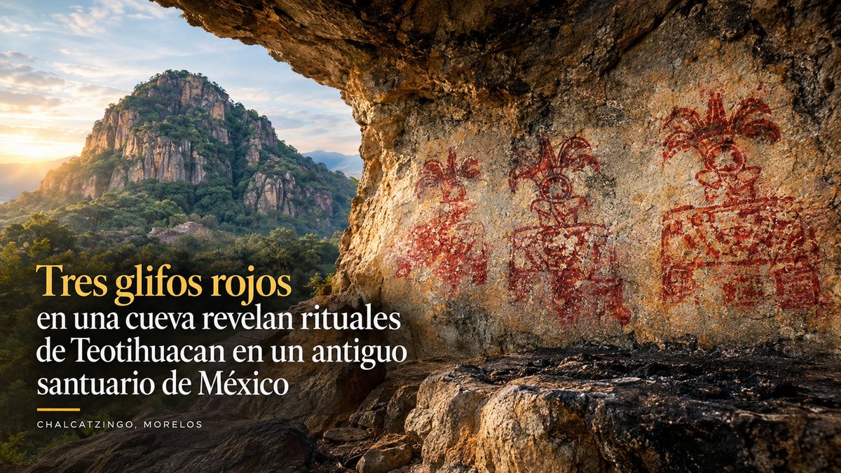 ciencias_cns's tweet photo. En las paredes de la Cueva 19 de Chalcatzingo, Morelos, investigadores identificaron tres composiciones pintadas que pertenecen al sistema de escritura de Teotihuacan y que podrían estar relacionadas con la veneración de guerreros muertos. https://t.co/YuweBrk02S