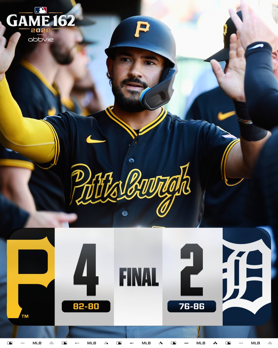 The @​Pirates close out their season with a road W!

(MLB x @​AbbVie) 
 [📷](https://pbs.twimg.com/media/HTQRgw5WMAAUpOj.jpg) https://pbs.twimg.com/media/HTQRgw