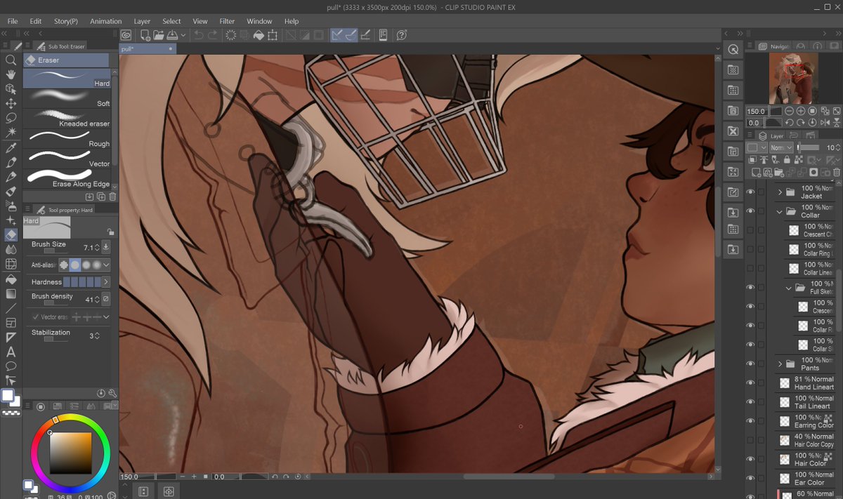 kiesensmoke's tweet photo. Since this is getting likes again, here's the sketch of Holliday's hand pulling on Silver's collar I had hidden behind her jacket https://t.co/rp6OylUbXj