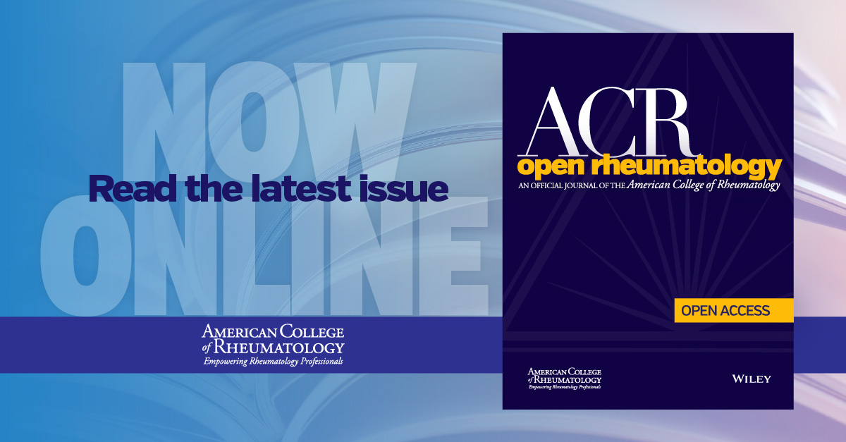 ACRheum's tweet photo. NEW ISSUE ALERT! The September 2026 issue of ACR Open Rheumatology is now available → https://t.co/yYoGV18rM5 @ACR_Journals https://t.co/vskaePPLiS