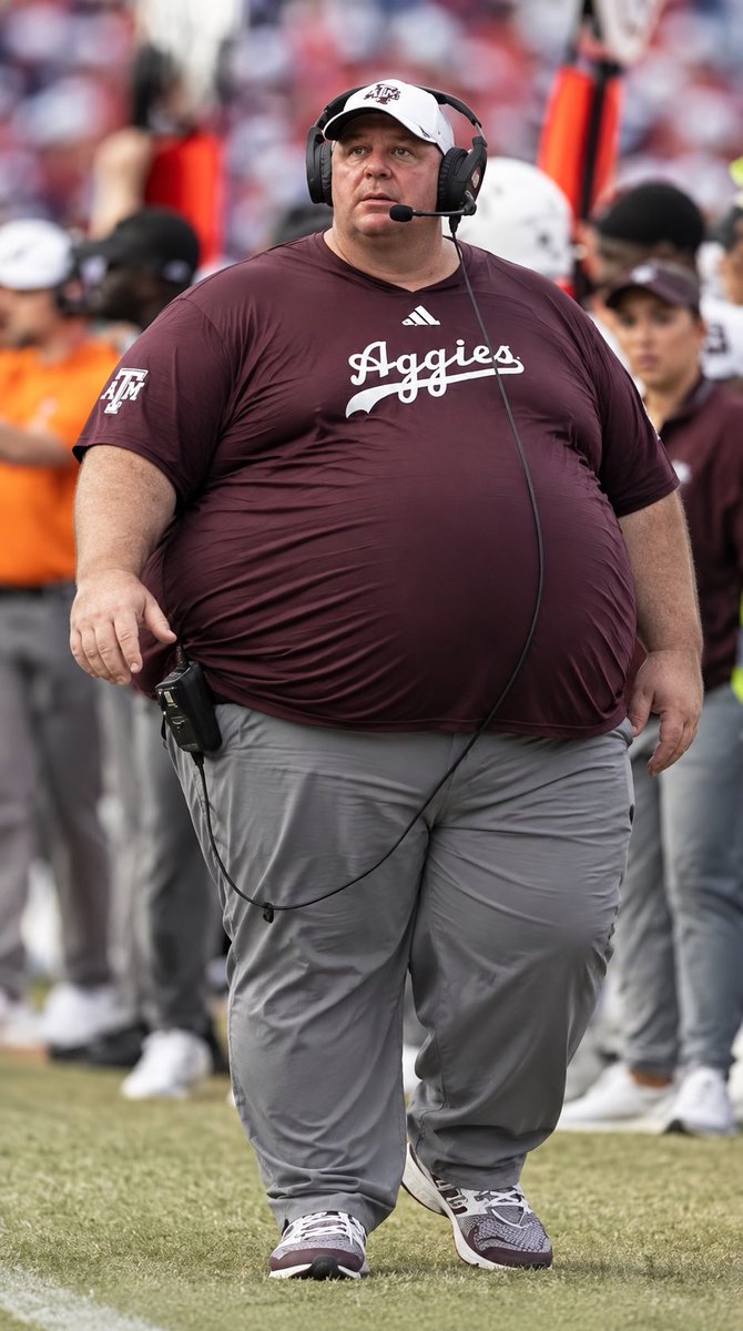 CoachMikeElkoo's tweet photo. 🚨 MIKE ELKO WEIGHT TRACKER UPDATE 🚨

Starting Weight: 270 lbs
Current Weight: 344 lbs
Change: +74lbs 

Through the season so far, A&M has been out-passed by a net 74 yards.

With every passing yard of difference = 1 lb, Elko is officially up 74 lbs on the season.

The Weight Tracker will continue against Arkansas!