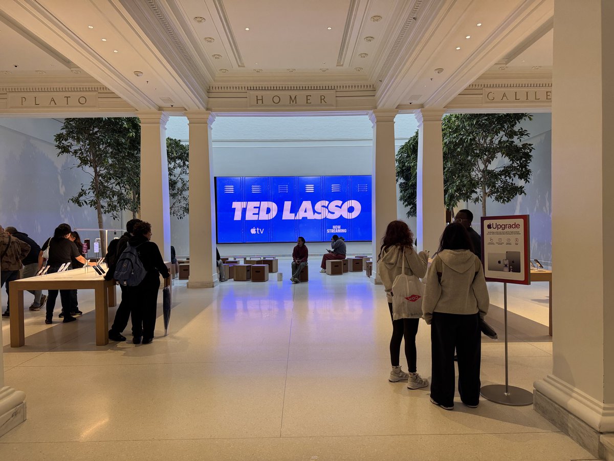 LindaSherman's tweet photo. @Scobleizer Got my 18 Pro yesterday at this very cool Apple Store in DC. Beautiful Carnegie Library takeover. Here for the #AgeTechCollab from AARP Summit in DC. Also shot in the rain. https://t.co/cbuc0w94Dd