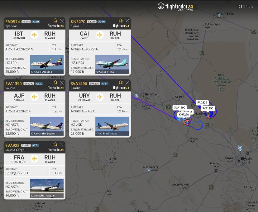 MideastIntelX's tweet photo. Saudi aircraft continue to avoid landing at #Riyadh airport https://t.co/YRvoIwV7W1
