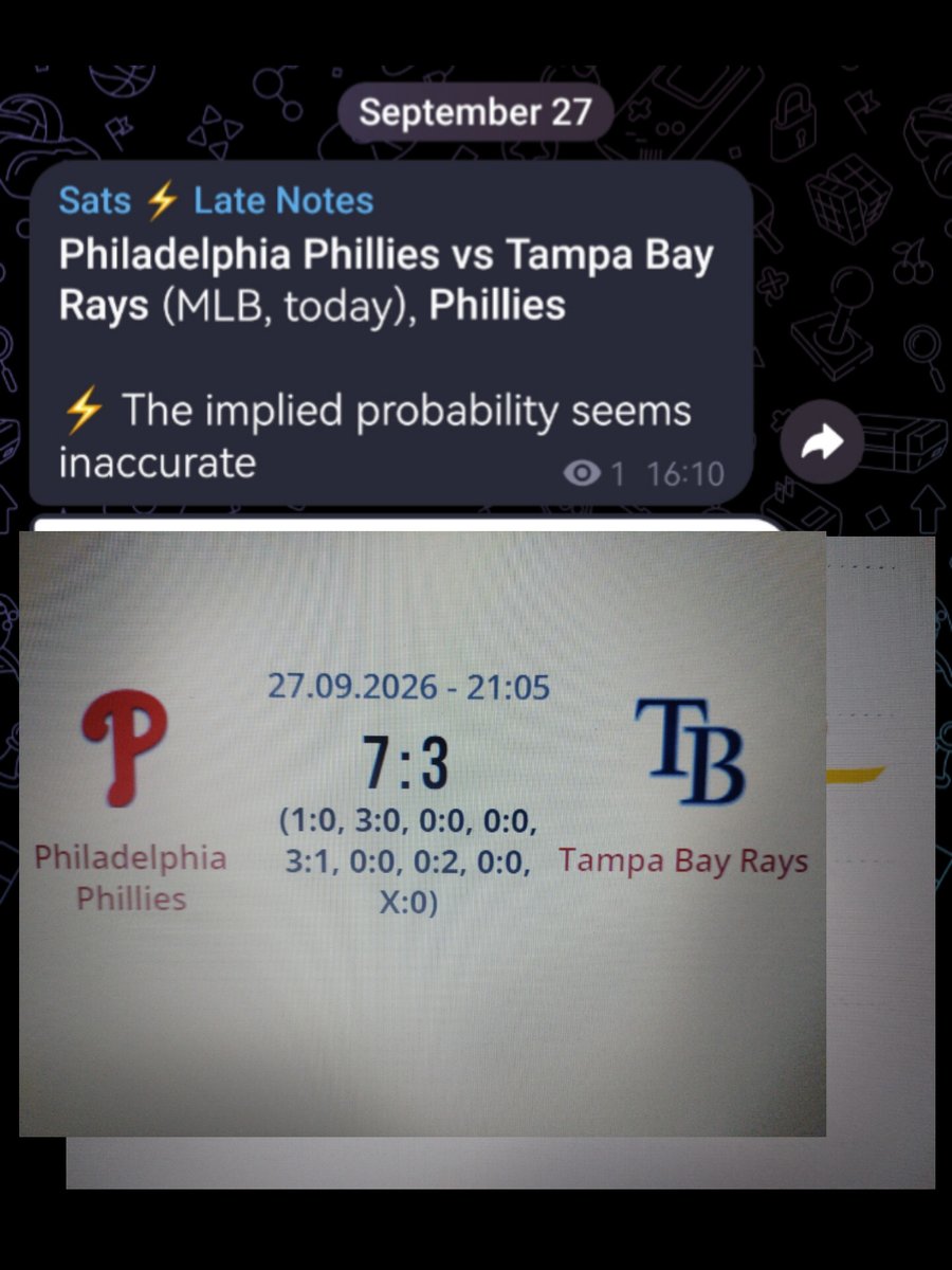 betmeteor's tweet photo. The implied probability seems inaccurate

Philadelphia Phillies vs Tampa Bay Rays (MLB) https://t.co/aPteGDXxoL