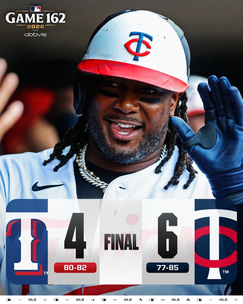 Josh Bell and Royce Lewis homer as the @​Twins win #Game162!

(MLB x @​AbbVie) 
 [📷](https://pbs.twimg.com/media/HTQSw3MWkAABUPP.jpg) https://pbs.twimg.com/med