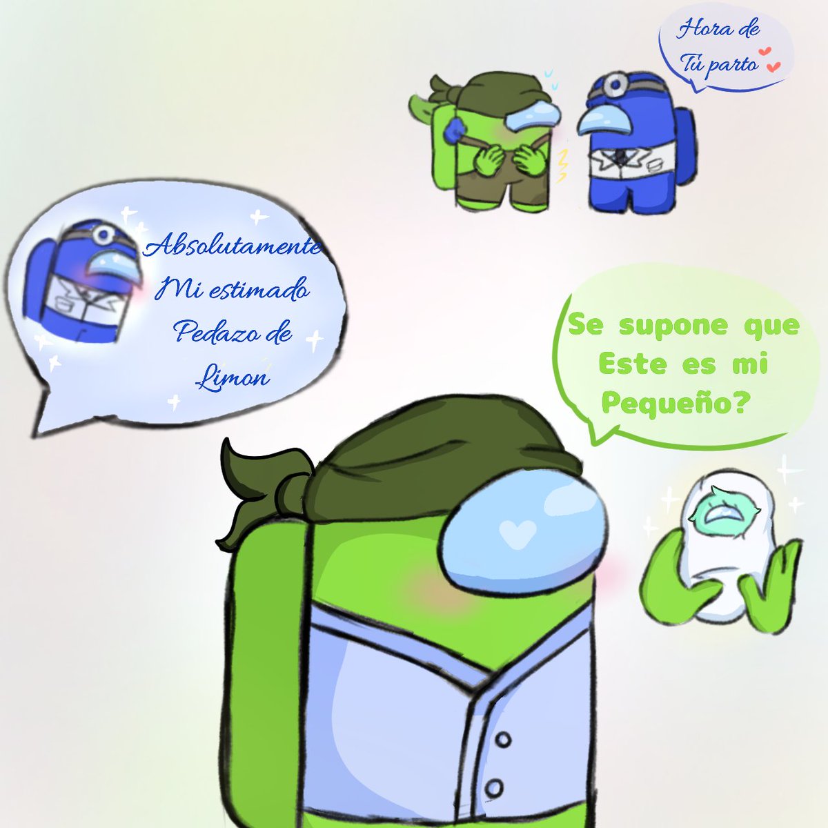 DarlingOfigod34's tweet photo. Hello more blime, you don't know how much I love this ship that I even made a little baby for them 💚💙,I'll make more drawings of my parents ≥0≤❤️ https://t.co/HOSwc7qHND