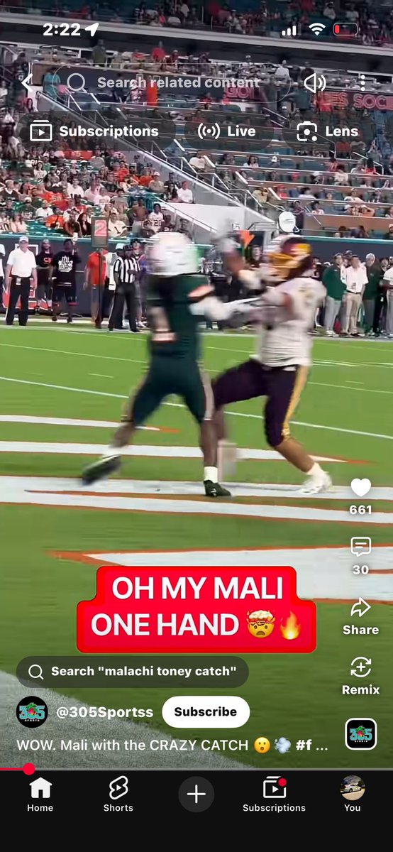 BadAppleHicks's tweet photo. @Marquaviouws @GrantReacts1 It was the weakest form of a push off…. The only thing protecting that POS ref is that Toney pushed off with both hands… #goCanes! https://t.co/NqzNgYh1k7