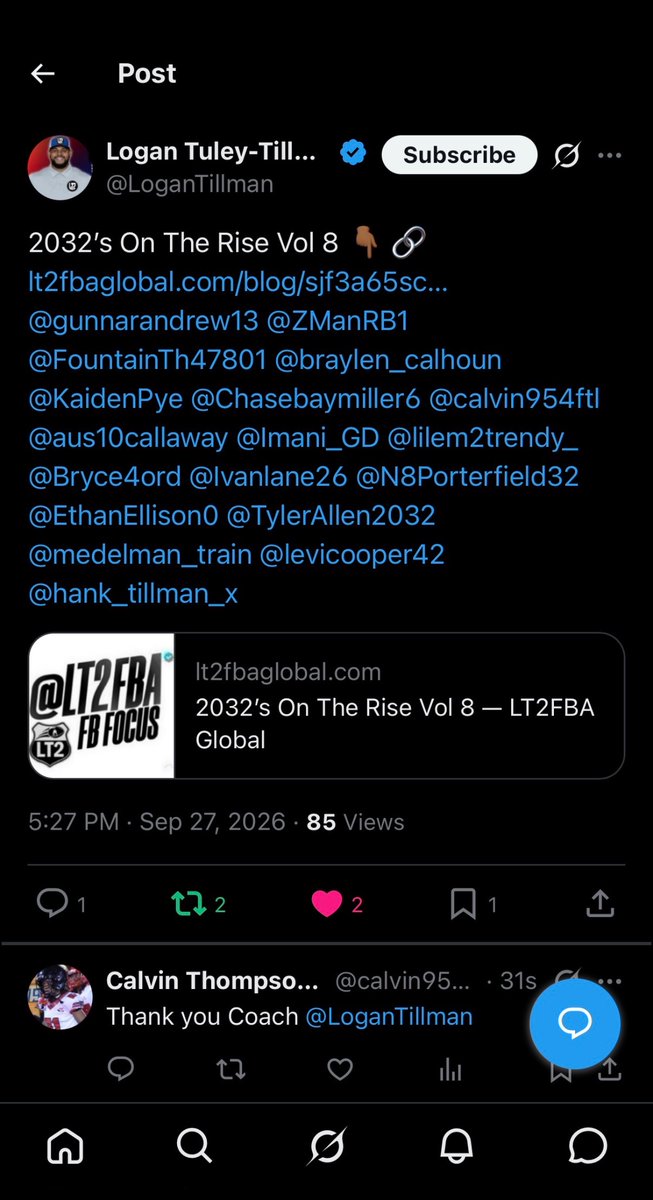 calvin954ftl's tweet photo. Thank You Coach @LoganTillman https://t.co/6aEW2EiYVX