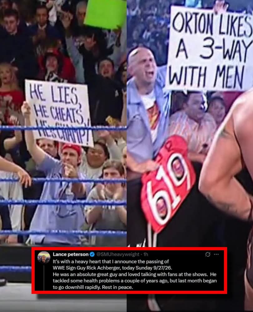 KingRon2769's tweet photo. RIP #WWESignGuy https://t.co/5Vsp9W1iRf
