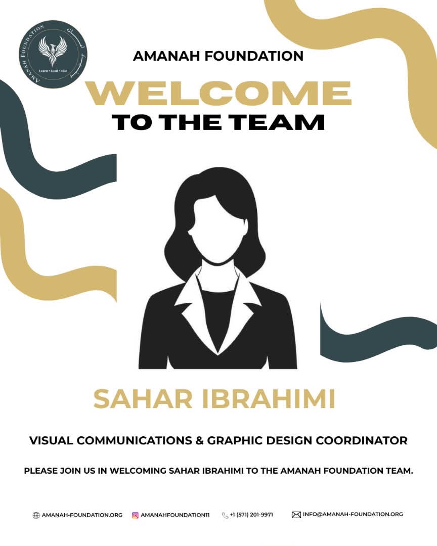 AmanahFoundatio's tweet photo. Meet Sahar Ibrahimi 
Sahar Ibrahimi has a background in Persian Language and Literature and a strong passion for graphic design, visual communication, and digital content creation. https://t.co/0H27PzWw9d