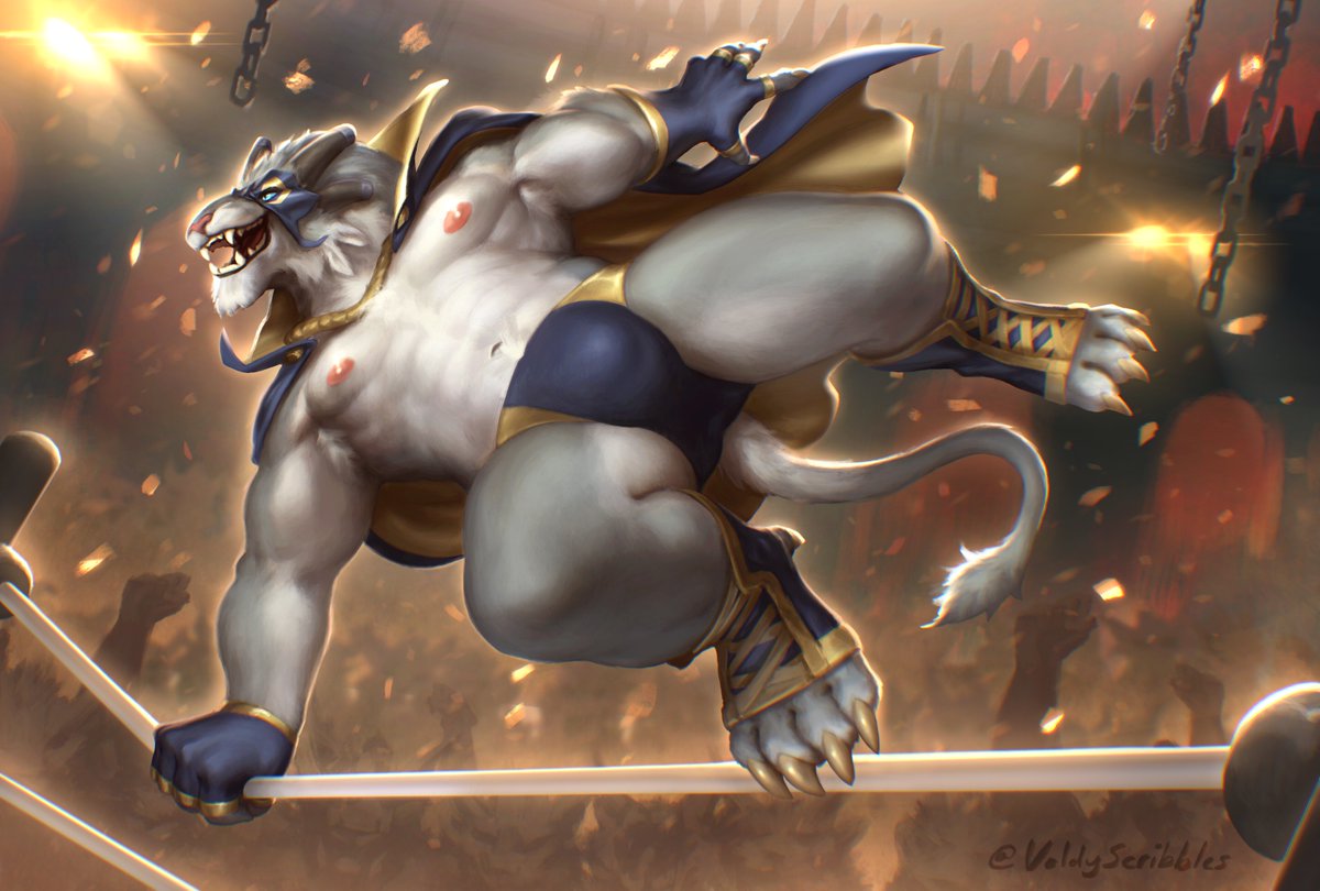 VoldyScribbles's tweet photo. Voldyr's heroic entrance in the Black Citadel charr arena! ⭐⭐

(I started this last perhaps a year or more ago, dropped it after doing commissions but finally got around to indulging finishing it~ I will open up back up at some point soon~) https://t.co/jjpus6lxsE